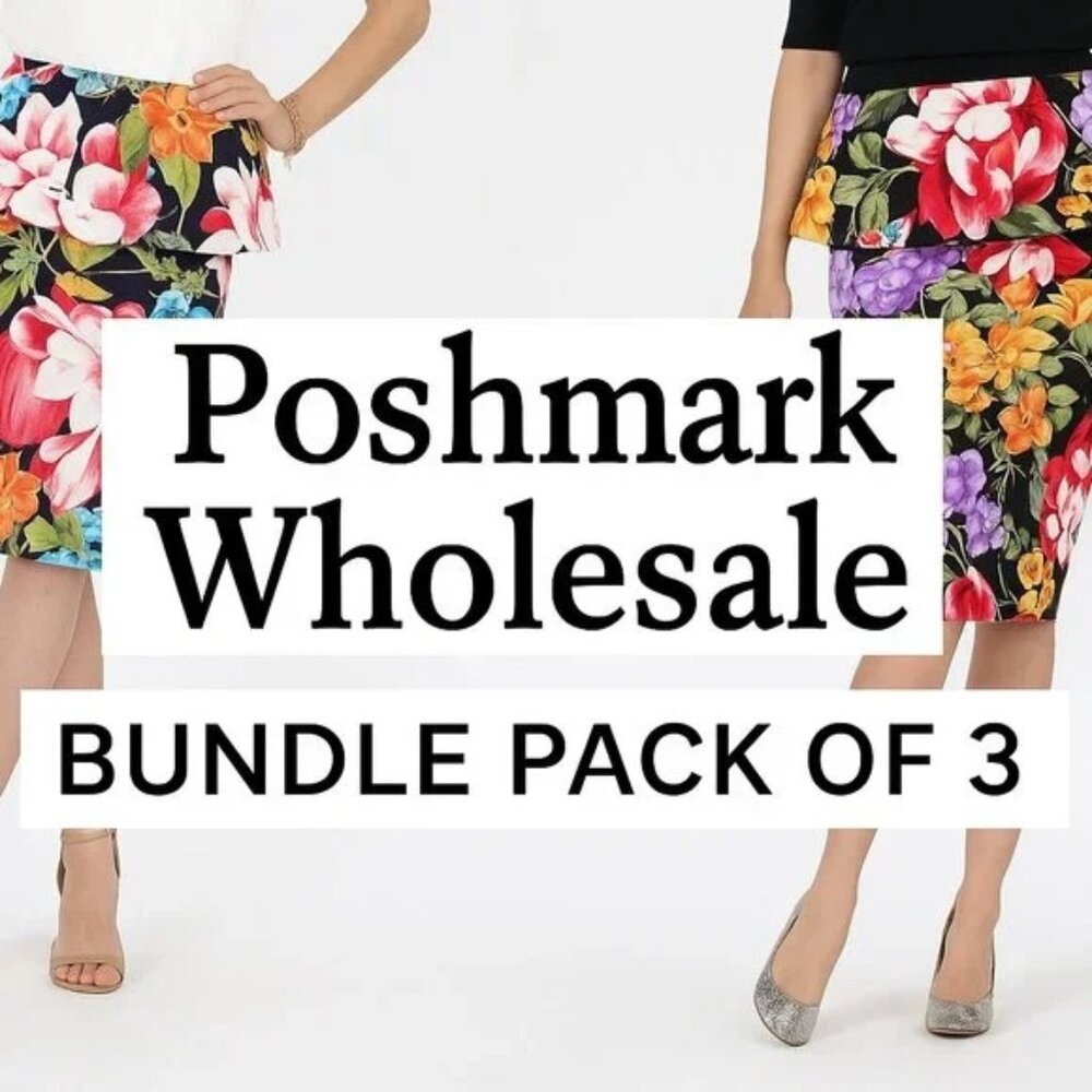 Wholesale Plus Size Peplum Floral Pencil Skirt – Bundle Pack of 3